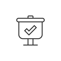 Checklist vector icon. Survey vector illustration in flat design on isolated background. Simple business concept pictogram.