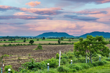 Fototapeta na wymiar Landscape of Lopburi Province and countryside