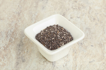 Chia seeds in the bowl
