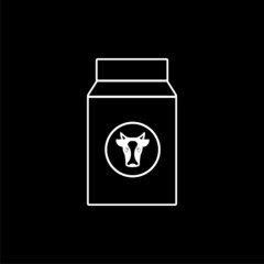 Milk icon isolated on dark background