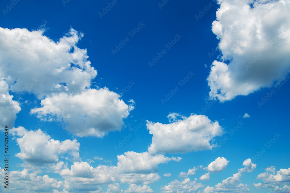 Wall mural blue sky background with white clouds