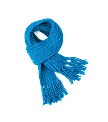 Poster Blue warm scarf on a white background © oleh11