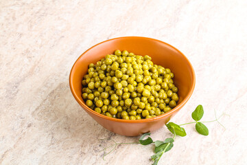 Marinated Green peas in the bowl