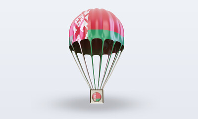 3d parachute Belarus flag rendering front view