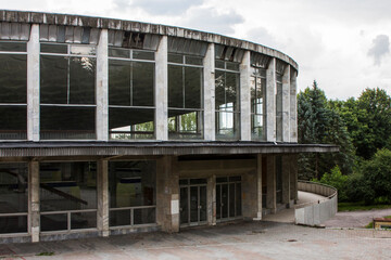 The territory of the abandoned Soviet pump room in the city of Truskavets. Ukraine 