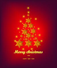 Fototapeta na wymiar christmas card with christmas tree, Christmas banner. Background Xmas design Red Christmas Background with Border made Red