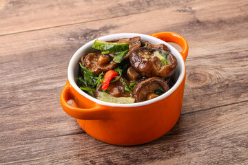 Marinated shiitake mushrooms with herbs