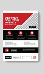 Professional red corporate flyer template design