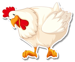 Chicken animal farm animal cartoon sticker