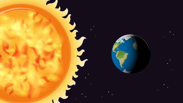 Thumbnail design with Sun and Earth