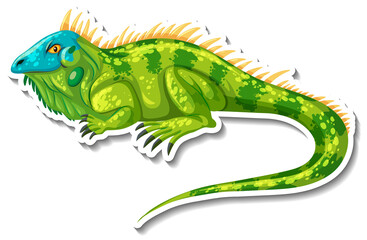 Iguana wild animal cartoon sticker
