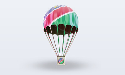 3d parachute Namibia flag rendering front view