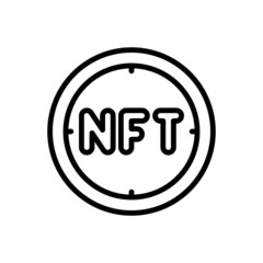 NFT, Non fungible tokens outline icons. Vector illustration. Editable stroke. Isolated icon suitable for web, infographics, interface and apps.