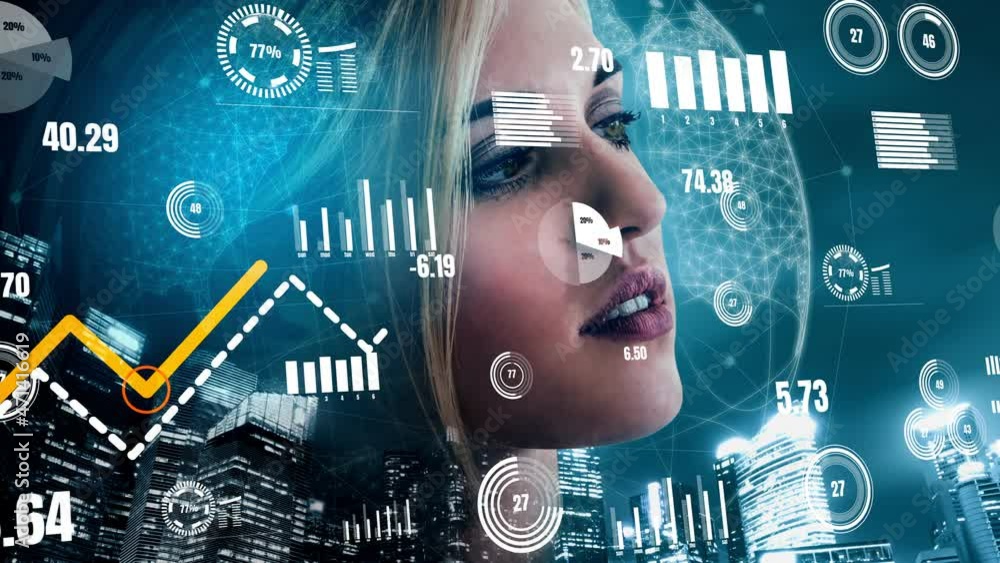 Poster conceptual business dashboard for financial data analysis . 3d render computer graphic .