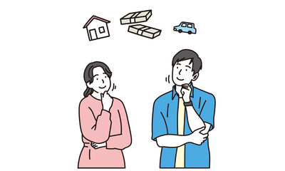 結婚後のライフスタイルを考える若い夫婦