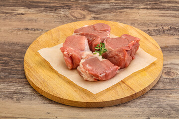 Raw pork tenderloin for cooking