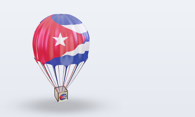 3d parachute Cuba flag rendering left view
