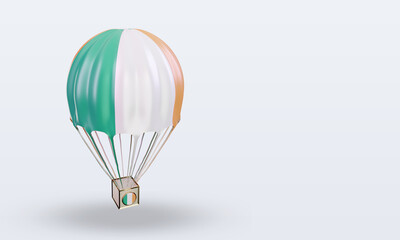 3d parachute Ireland flag rendering left view