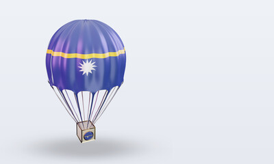 3d parachute Nauru flag rendering left view