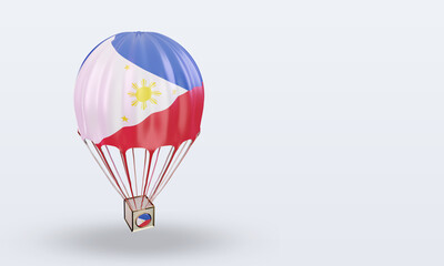 3d parachute Philippines flag rendering left view