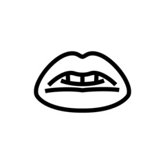 Sexy lips, female open mouth, drawn by one line