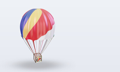 3d parachute Seychelles flag rendering left view