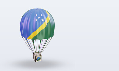 3d parachute Solomon Islands flag rendering left view