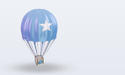 3d parachute Somalia flag rendering left view