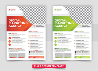 Digital marketing corporate flyer template design. poster flyer pamphlet brochure cover design layout space for photo background, vector illustration template in A4 size
