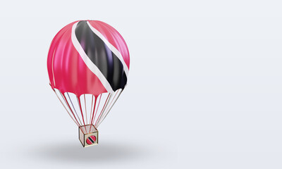 3d parachute Trinidad and Tobago flag rendering left view