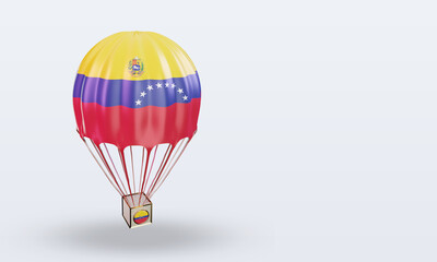 3d parachute Venezuela flag rendering left view