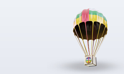 3d parachute Central African Republic flag rendering right view