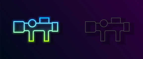 Glowing neon line Sniper optical sight icon isolated on black background. Sniper scope crosshairs. Vector