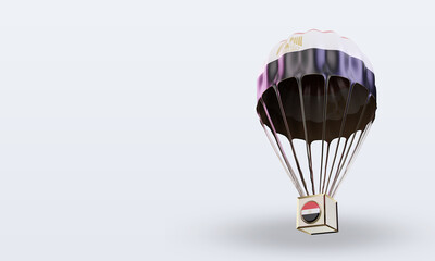 3d parachute Egypt flag rendering right view