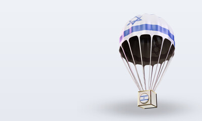 3d parachute Israel flag rendering right view