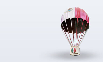 3d parachute Mexico flag rendering right view