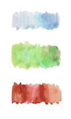 Three watercolor strokes