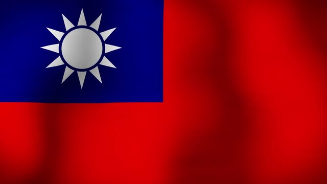 Flag of The Republic of China Close Up Animation Loops