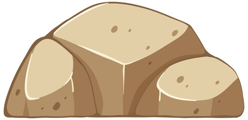 Stones in cartoon style on white background