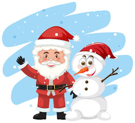 Santa Claus and Snowman cartoon character