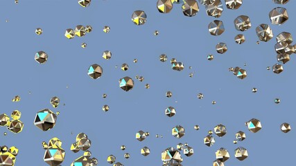 3d render futuristic silver holographic abstract illustration, holographic geometric objects flying in space background