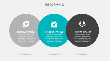 Set Eco friendly house, Water energy and Earth with shield. Business infographic template. Vector
