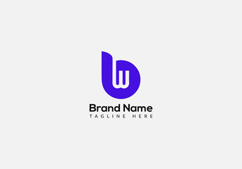 Abstract bw letter modern initial logo design