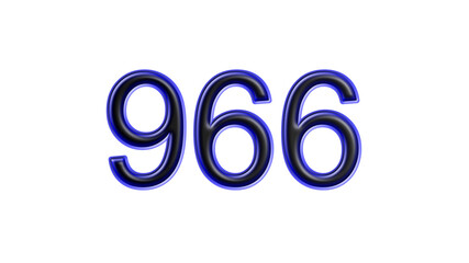 Fototapeta premium blue 966 number 3d effect white background