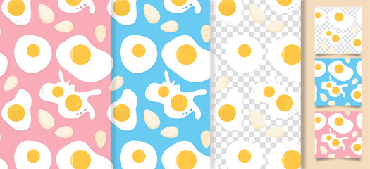 Scrambled egg seamless pattern template, with pop art colors for decoration and design ornaments