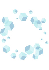Obraz premium Blue Polygon Background White Vector. Square Blockchain Illustration. Sky Blue Box Digital Design. Particles Texture. Blue-gray Symbol Geometric.