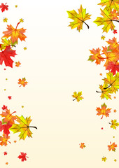 Brown Leaf Background Beige Vector. Foliage Decor Illustration. Red Design Floral. Seasonal Leaves Texture.
