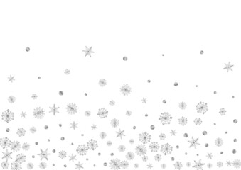 Luminous Dot Background White Vector. Snow Shine Illustration. Grey Confetti Sparkle. Silver Transparent Pattern.