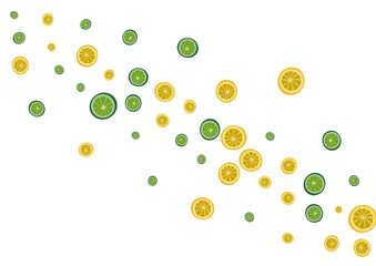 Juicy Lime Background White Vector. Lemon Splash Pattern. Bright Ingredient Citrus. Yellow Vitamin Decoration.