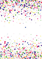 Orange Celebrate Confetti Background. Pattern Circle Decoration. Red Square Illustration. Surprise Dot Decoration. Pink Party Star.